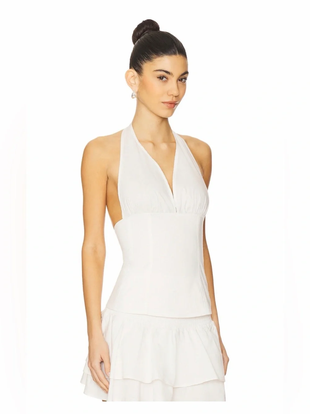 WeWoreWhat White Halter Neck Corset Top *LIKE NEW - Picture 2 of 6